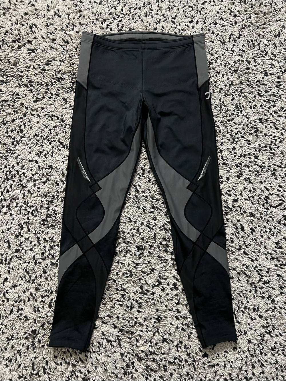 CW-X Stabilyx Joint Support Compression Pants Tights Men’s Black Grey Size XL
